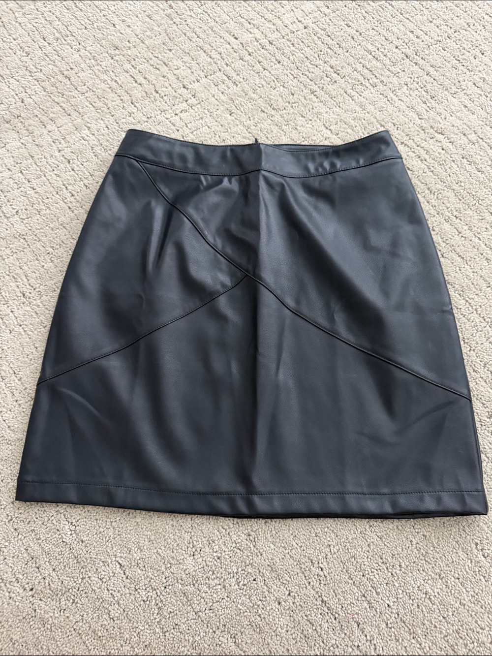 Mango Black Faux Leather Mini Skirt